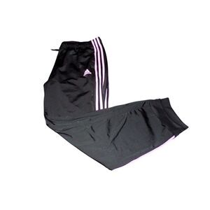 Black and Pink Striped Adidas Sweatpants